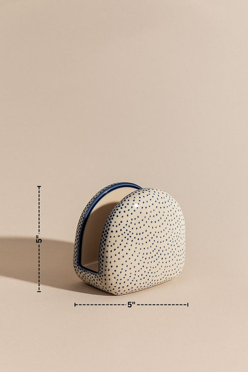 Small Dots Napkin Holder Polish Pottery