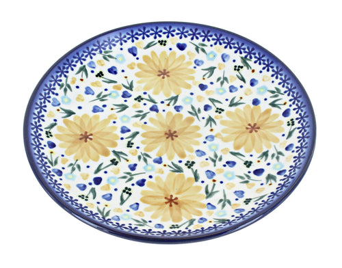 Polish Pottery Yellow Daisy Dessert Plate