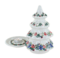 Holiday Flower Large Christmas Tree Luminary Polish Pottery