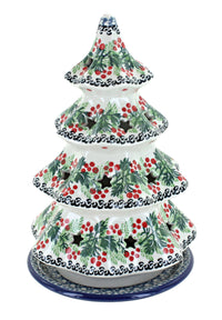 Polish Pottery Noelle Large Christmas Tree Luminary