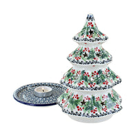 Noelle Large Christmas Tree Luminary Polish Pottery