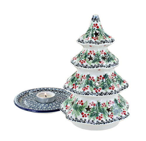 Noelle Large Christmas Tree Luminary Polish Pottery