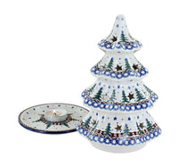 Rustic Pines Large Christmas Tree Luminary Polish Pottery