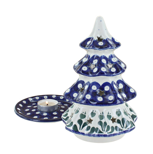 Alyce Large Christmas Tree Luminary Polish Pottery