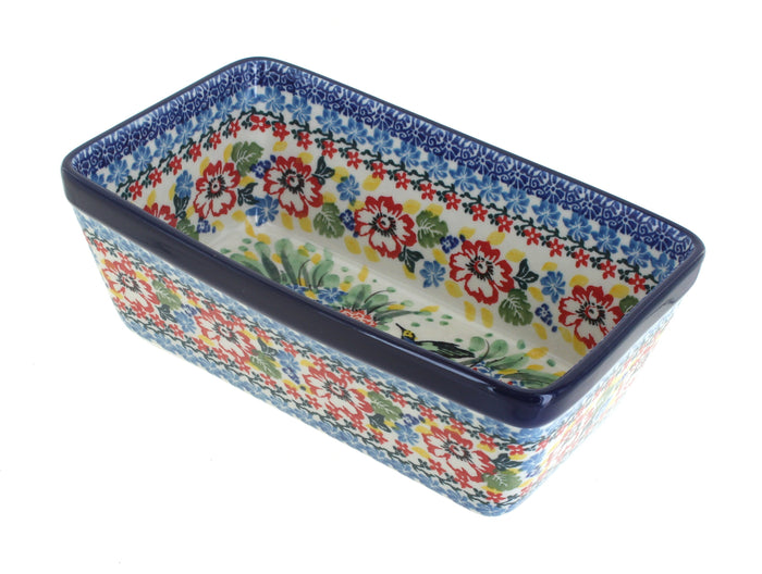 Polish Pottery Hummingbird Loaf Baker