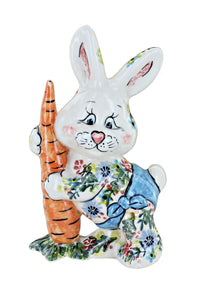 Polish Pottery Coy Bunny Figurine