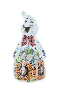 Polish Pottery Sunflower Splendor Small Ghost Luminary
