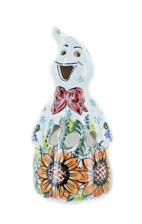 Polish Pottery Sunflower Splendor Small Ghost Luminary