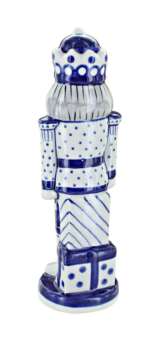Winter White Large Nutcracker Figurine Polish Pottery