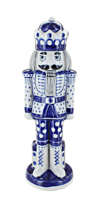 Polish Pottery Winter White Large Nutcracker Figurine