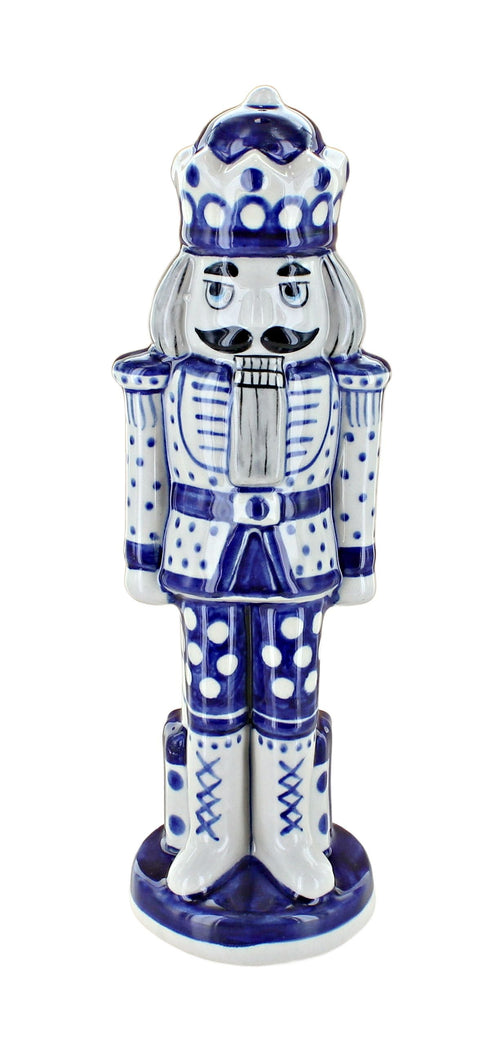 Polish Pottery Winter White Large Nutcracker Figurine