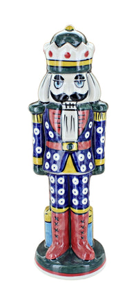 Polish Pottery Classic Christmas Large Nutcracker Figurine
