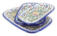 Polish Pottery Atlantis 3 Piece Rectangular Serving Set
