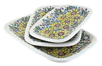 Polish Pottery Sunflower Maze 3 Piece Rectangular Serving Set