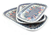 Polish Pottery Garden Butterfly 3 Piece Rectangular Serving Set