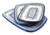Polish Pottery Reindeer Delight 3 Piece Rectangular Serving Set