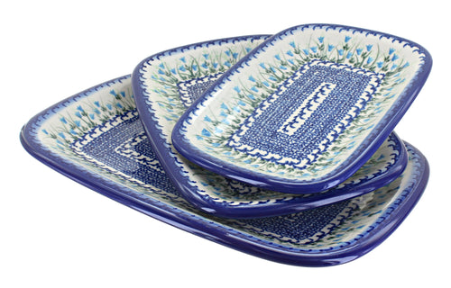 Polish Pottery Misty 3 Piece Rectangular Serving Set