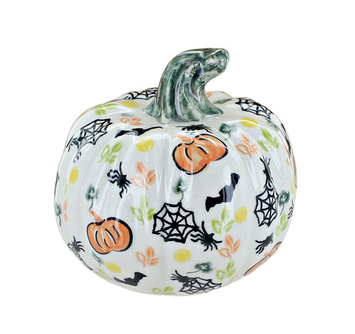 Polish Pottery Hallow's Eve Pumpkin Figurine