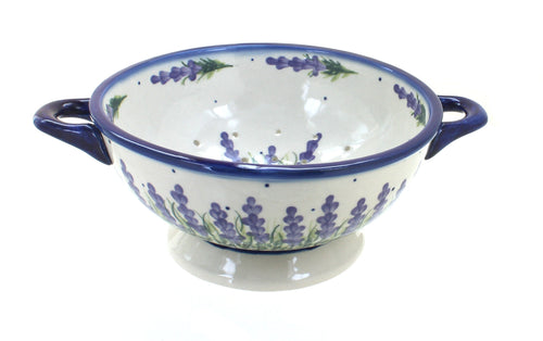 Polish Pottery Lavender Fields Colander