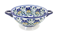 Polish Pottery Pansies Colander