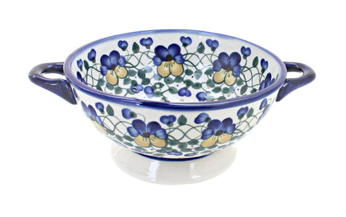 Polish Pottery Pansies Colander
