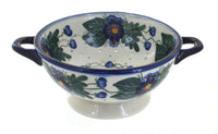 Polish Pottery Forget Me Not Colander