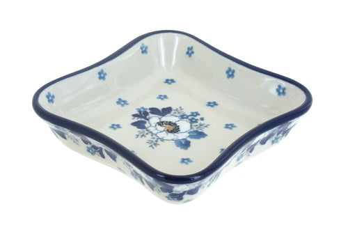 Polish Pottery Georgia Blue Small Square Dish