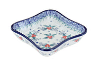 Polish Pottery December Joy Small Square Dish