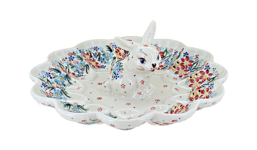 Polish Pottery Tara Bunny Egg Plate