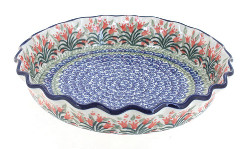Polish Pottery Spring Tulip Pie Plate