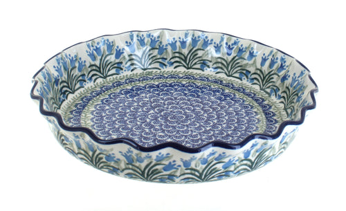 Polish Pottery Tulip Bouquet Pie Plate