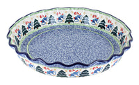 Polish Pottery Winter Bells Pie Plate