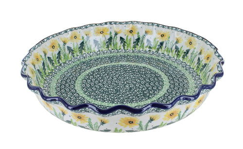 Polish Pottery Dandelion Pie Plate