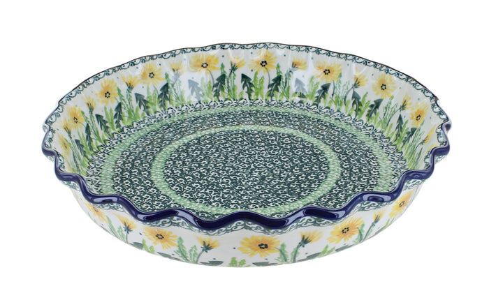 Polish Pottery Dandelion Pie Plate