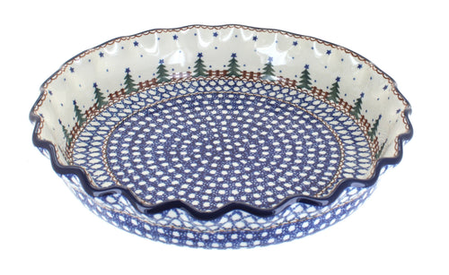 Polish Pottery Rustic Pines Pie Plate