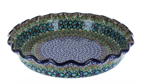 Polish Pottery Mardi Gras Pie Plate