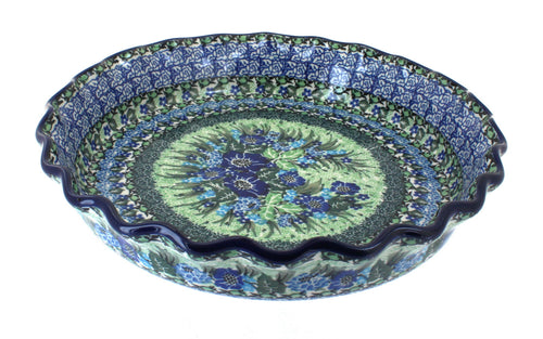 Polish Pottery Sapphire Fields Pie Plate