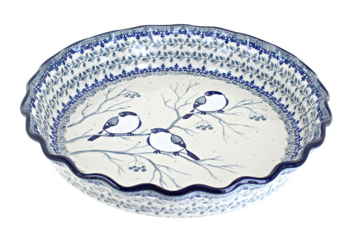 Polish Pottery Bluebird Pie Plate