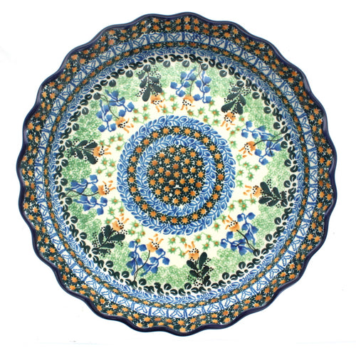 Lily of the Valley Pie Plate Polish Pottery