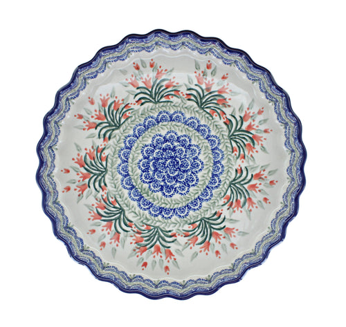 Polish Pottery Overhead Shot Spring Tulip Torte Plate