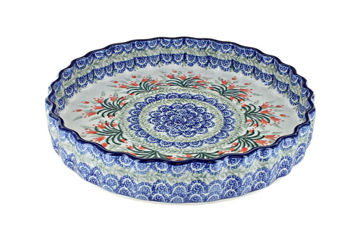 Spring Tulip Torte Plate Polish Pottery
