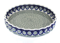 Polish Pottery Peacock Swirl Torte Plate