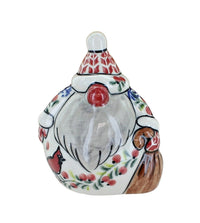 Polish Pottery Cardinal Holly Small Santa Figurine