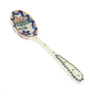 Polish Pottery Aztec Flower Soup Spoon