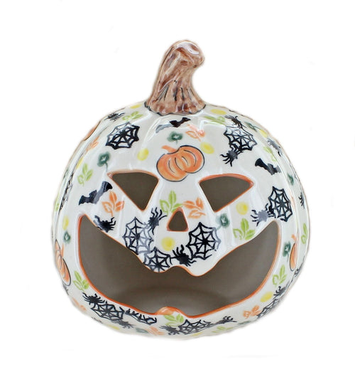 Polish Pottery Hallow's Eve Pumpkin Luminary