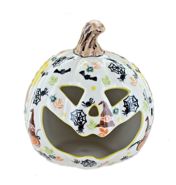 Pumpkin Luminary  with Cats & Bats