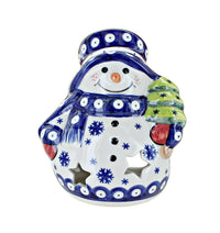 Polish Pottery Snowflake Small Snowman Luminary