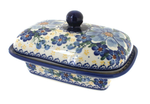 Polish Pottery Daisy Surprise Butter Tub