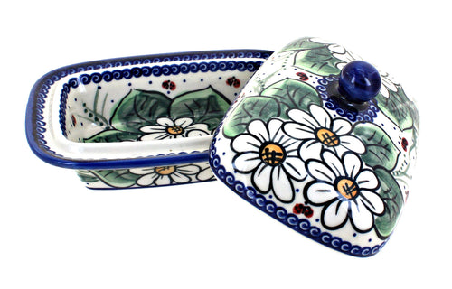 Ladybug Butter Tub Polish Pottery