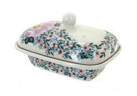 Polish Pottery Lilac Garden Butter Tub